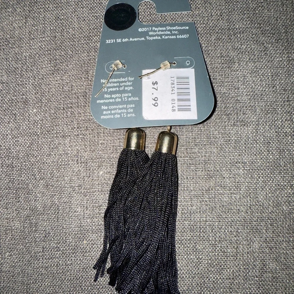 Minicci Black and Gold‎ Statement Tassel Earrings